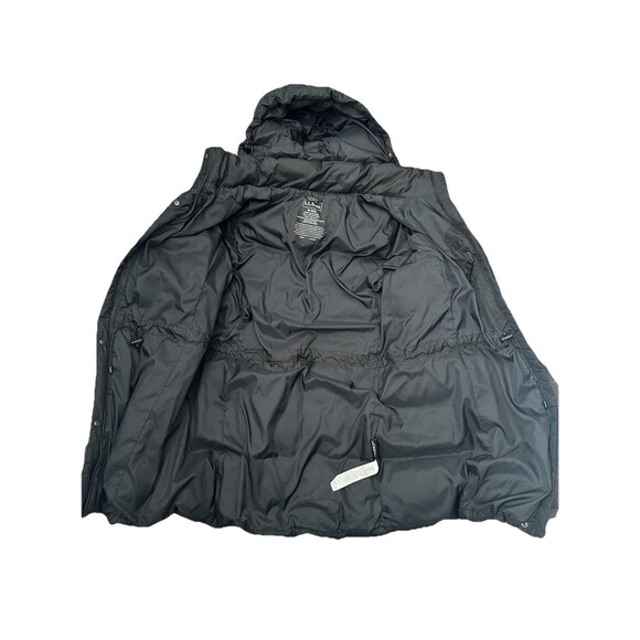 L.L. Bean Women’s M Down Parka Coat Quilted Black Hooded Winter Long Minimalist - Picture 3 of 14